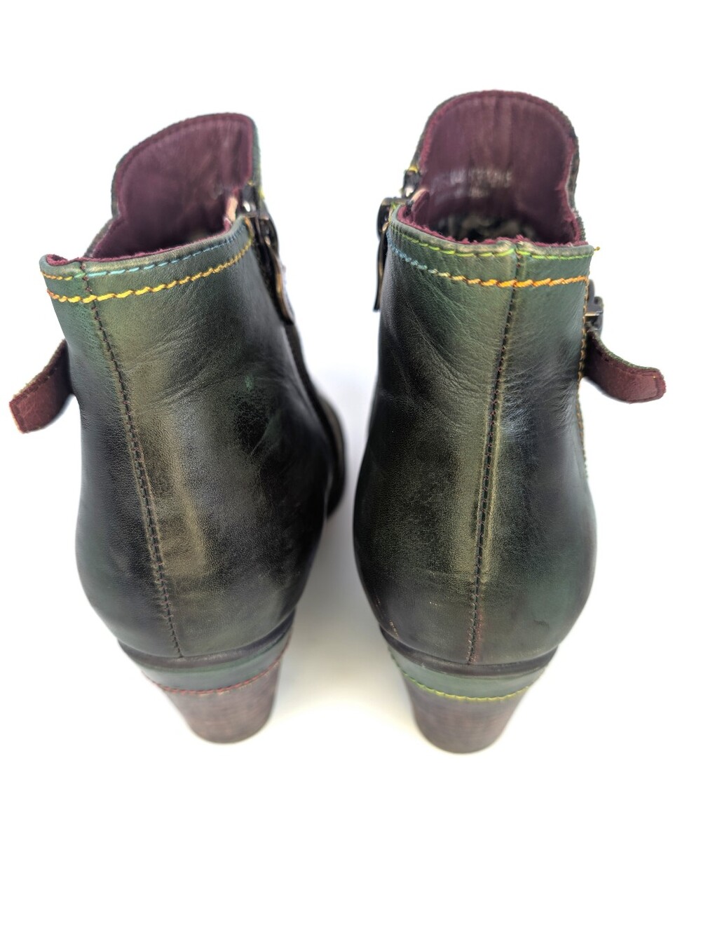 Spring Step L’Artiste Leather Ankle Boots Green Booties Size 8 Read Description! - Picture 8 of 15